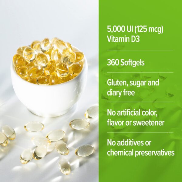 Detalle de cápsulas blandas vitamina d3 Orzax 5000 ui