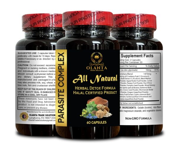 Detalle cápsulas complejo parásitos olanta zdrav