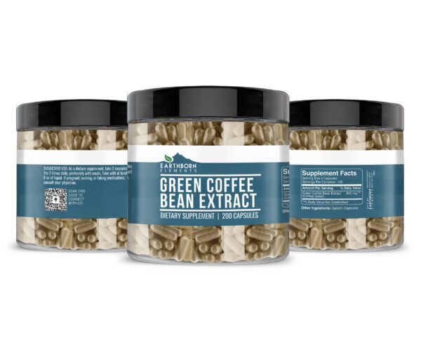 Detalle cápsulas extracto frijol café verde Earthborn Elements
