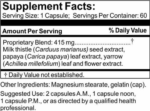 Detalle de cápsulas Hepacleanse para salud hepática