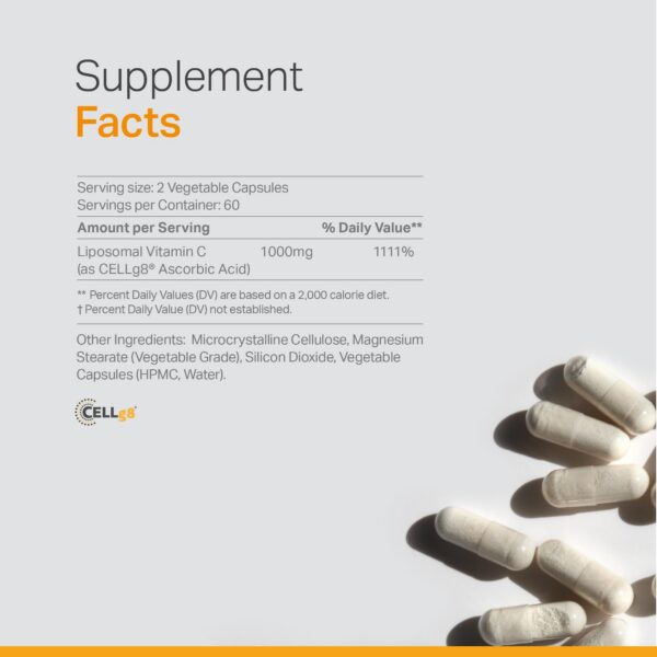 Detalle cápsulas liposomales vitamina c anew vita