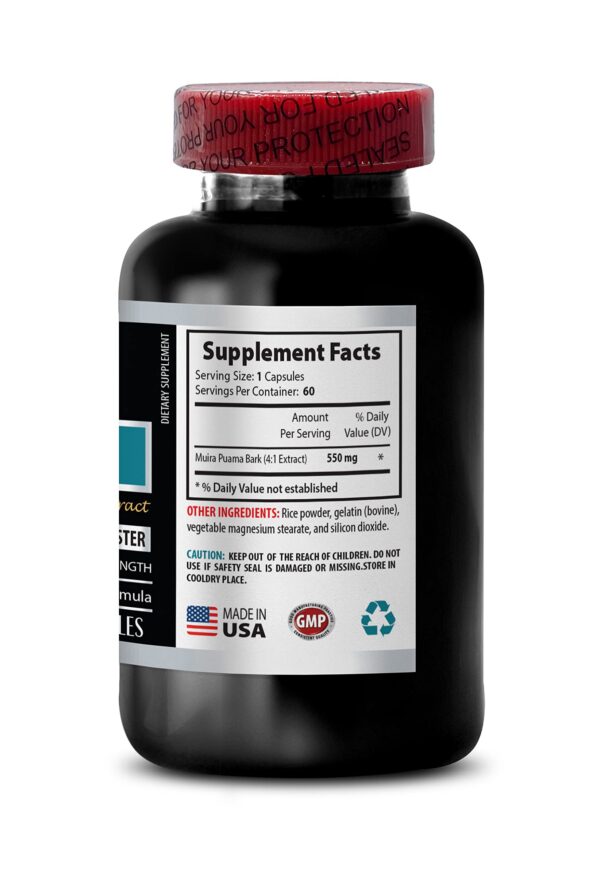 Detalle cápsulas Muira Puama 2200mg extracto mejor energía