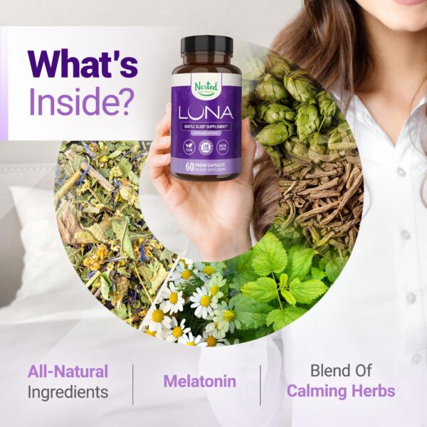 Detalle cápsulas naturales Luna ayuda para dormir adultos
