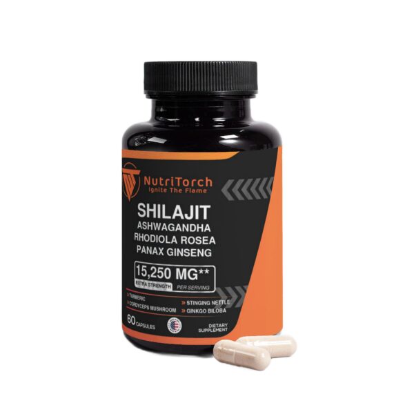 Version 1.0.0 Detalle cápsulas NutriTorch Shilajit con ingredientes naturales