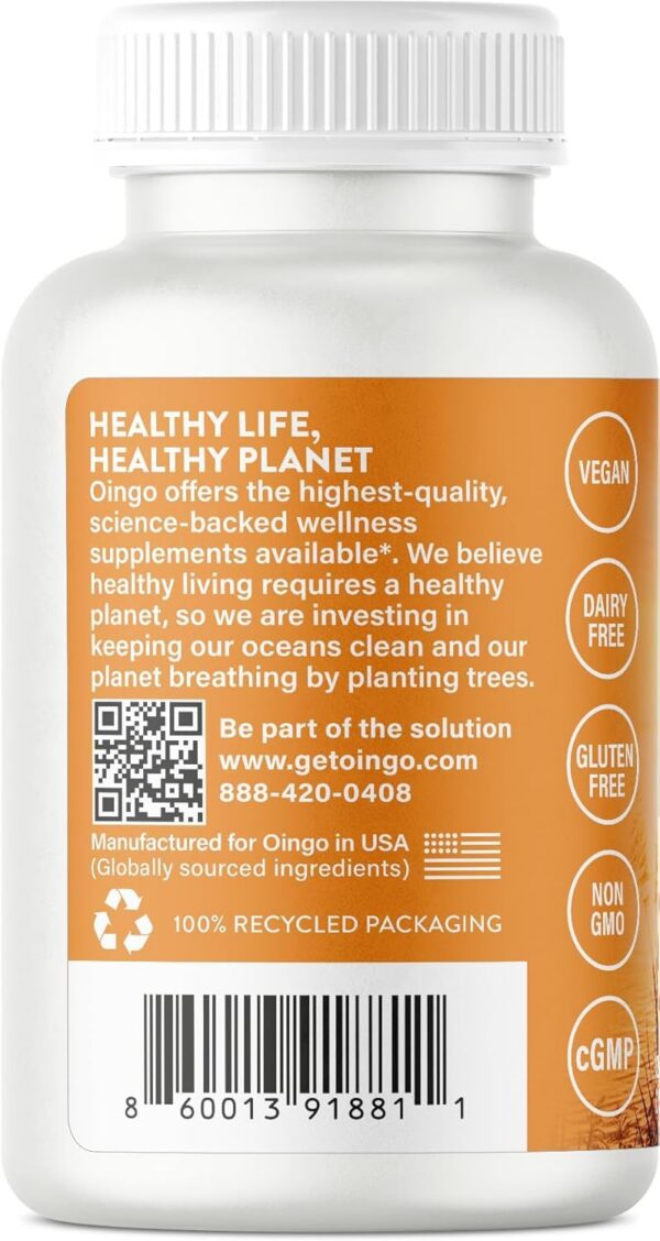 Detalle de cápsulas Oingo Vitamina C y bioflavonoides cítricos