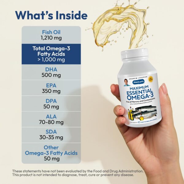 Frasco lateral omega-3 Andrew Lessman