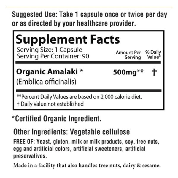 Detalle cápsulas orgánicas de Amalaki AyurBest