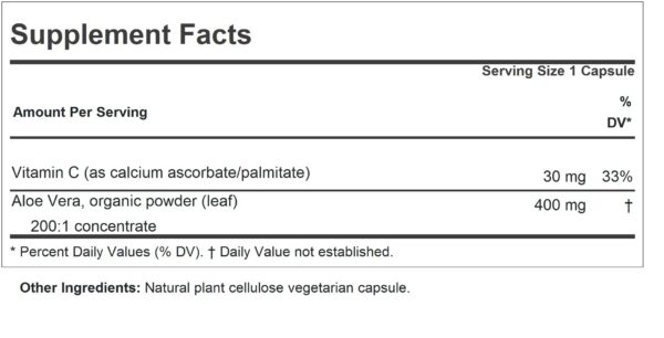 Detalle cápsulas pequeñas Aloe Vera ultra concentrado 200:1