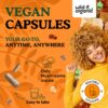Cápsulas veganas Wild & Organic mezcla 8 hongos para inmunidad