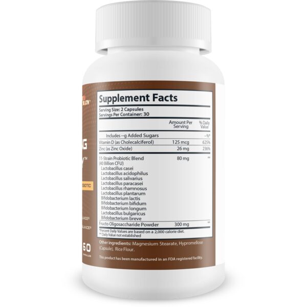 Detalle cápsulas probiótico Pro Gut-Lung Therapy para intestino y pulmones