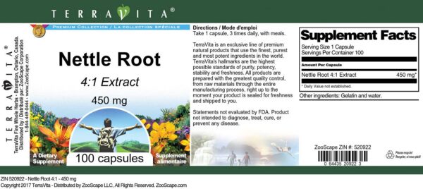 Version 1.0.0 Detalle cápsulas raíz de ortiga TerraVita 100 cápsulas