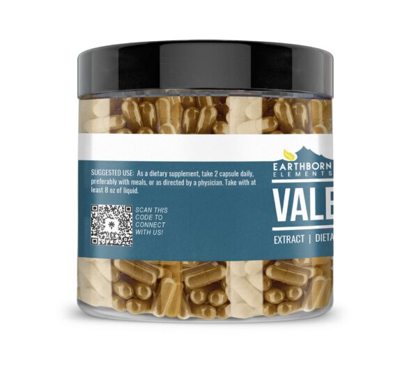 Detalle de cápsulas raíz de valeriana Earthborn Elements