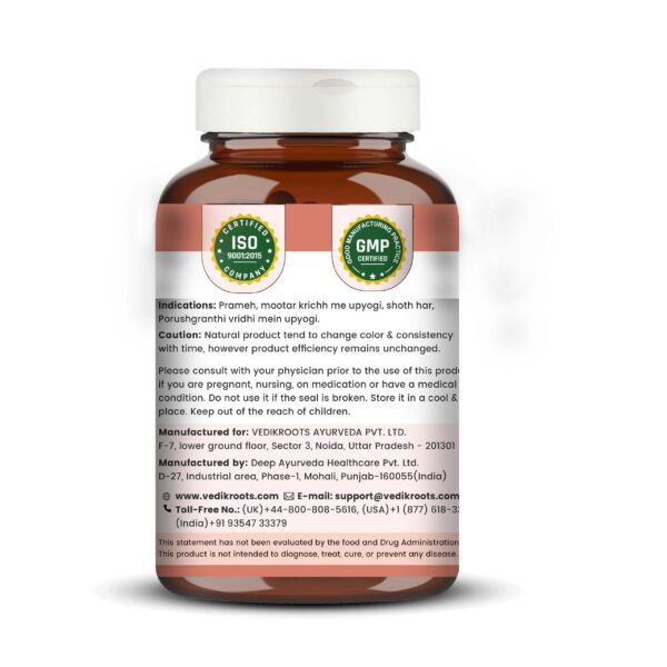 Version 1.0.0 Detalle de cápsulas para soporte prostático VEDIKROOTS