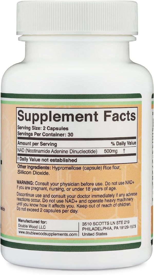 Detalle cápsulas suplemento NAD Double Wood