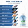 Detalle cápsulas suplemento TTFD Tiamina B1 MaxLife Naturals