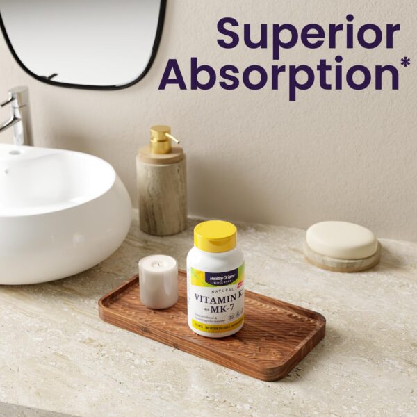 Detalle cápsulas veganas vitamina K2 MK-7 Healthy Origins