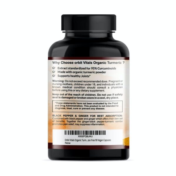 Detalle cápsulas veganas cúrcuma curcumina Orbit Vitals