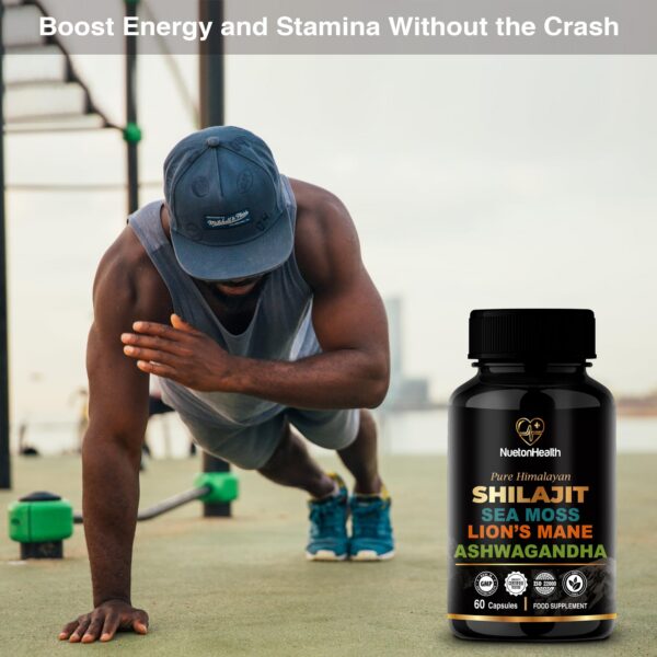 Detalle cápsulas veganas NUETONHEALTH Shilajit bienestar integral