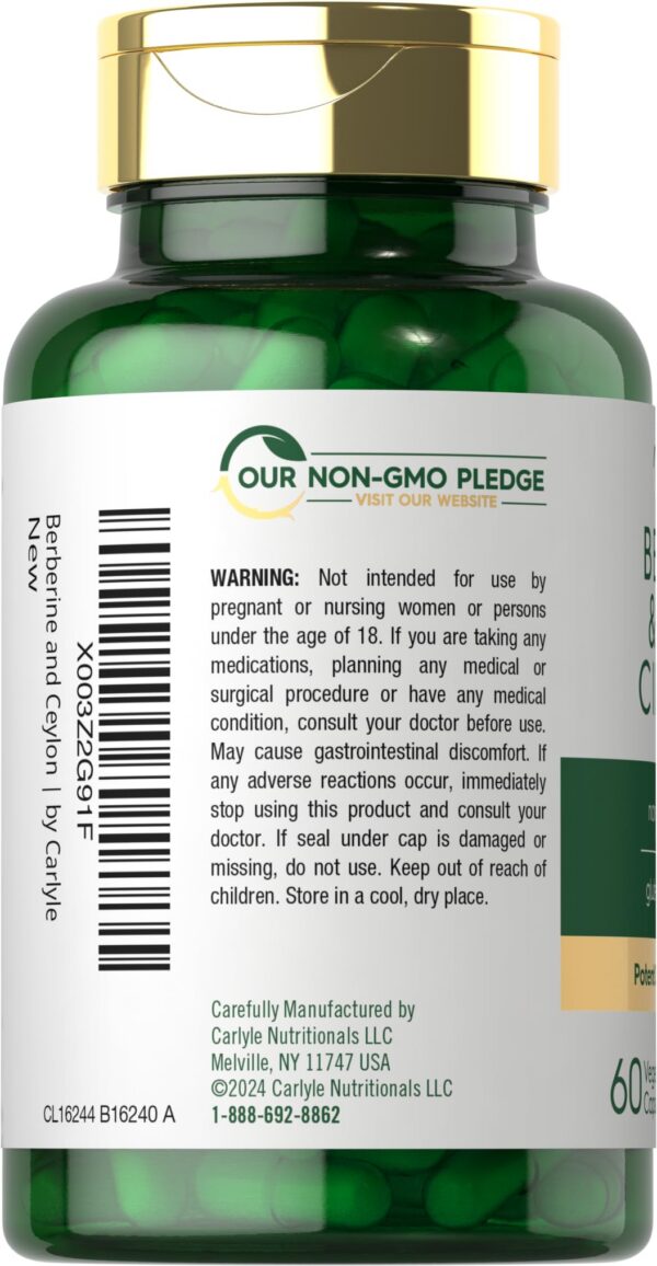 Detalle de cápsulas vegetales de Berberina y Canela de Ceilán