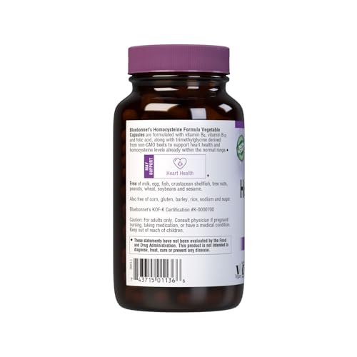 Detalle cápsulas vegetales fórmula homocisteína BlueBonnet