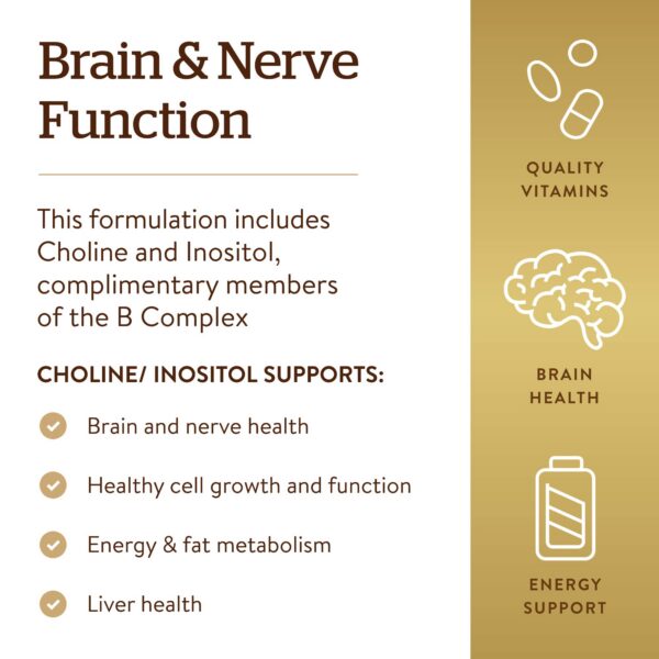 Detalle de cápsulas vegetales colina inositol SOLGAR