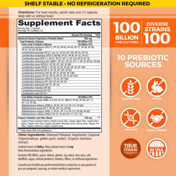 Detalle cápsulas Vital Flora Probiotico Vital Planet