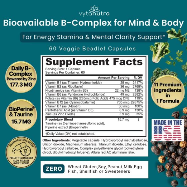 Detalle cápsulas Vytanutra Plus B vitamina B complex