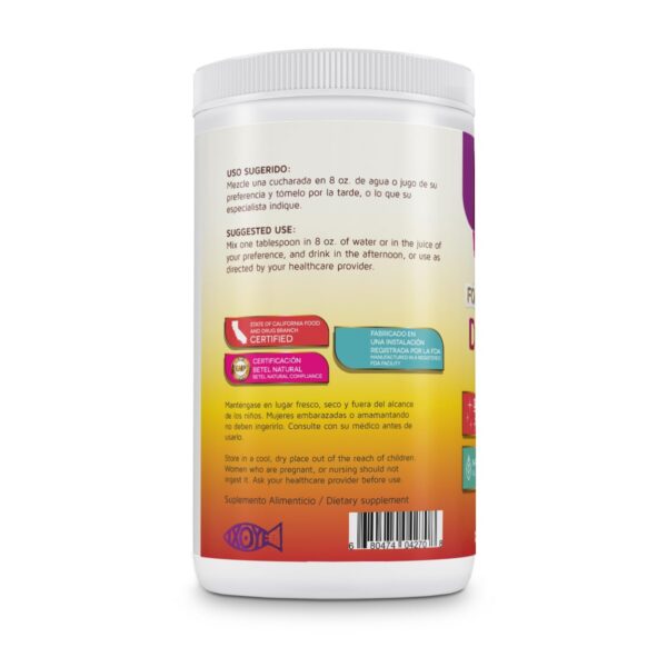 Detalle contenido y polvo Detoxsan para limpieza natural