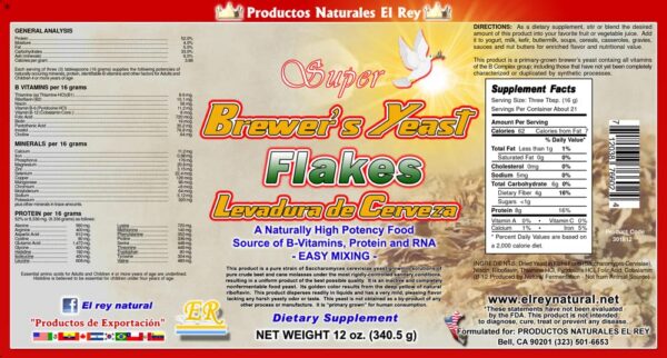 Detalle de copos naturales de levadura de cerveza El Rey