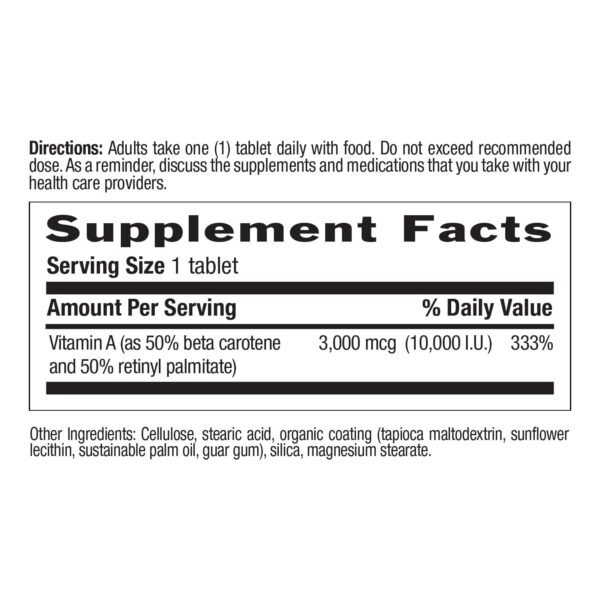 Detalle empaque Country Life vitamina A 10,000 IU