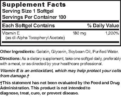 Detalle empaque vitamin e 400 ui
