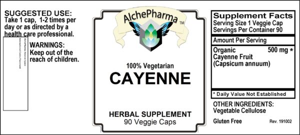 Detalle envase y cápsulas AlchePharma fruto de cayena