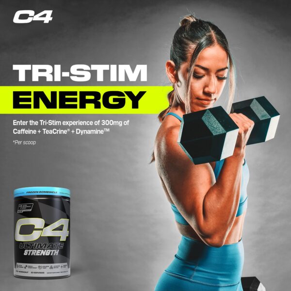 Detalle de la etiqueta y frasco Cellucor C4