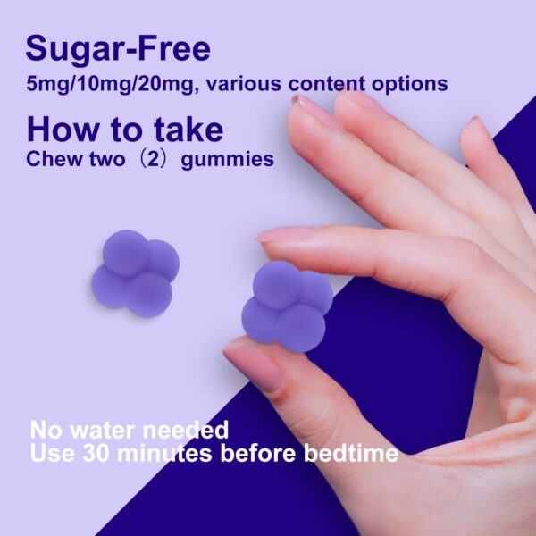 detalle envase gomitas melatonina sabor frutos del bosque