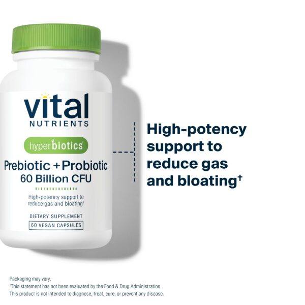 Detalle del envase de Hyperbiotics Vital Nutrients con cepas probióticas