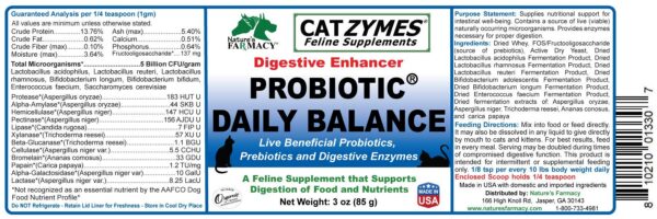 Version 1.0.0 Detalle envase suplementación CATZYMES Probiotic Daily Balance