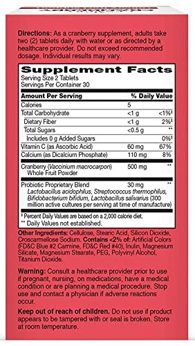 Version 1.0.0 Detalles del envase tabletas Cranberry probiótico 21st Century