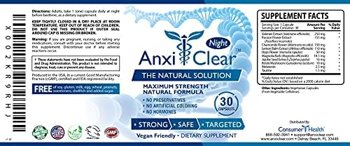 Detalle de etiqueta de AnxiClear Night