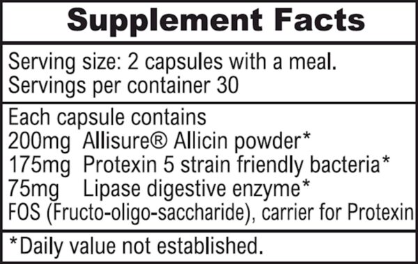 Detalle etiqueta cápsulas ALLIMAX Pre Pro