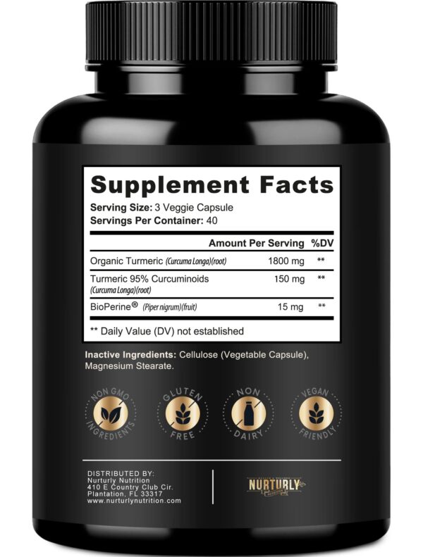 Detalles etiqueta cápsulas cúrcuma Curcumina con jengibre