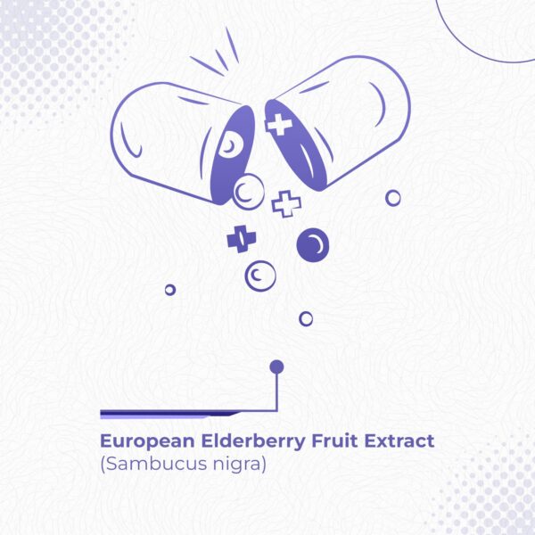 Detalle etiqueta cápsulas Foods For Gut Saúco Negro suplemento natural