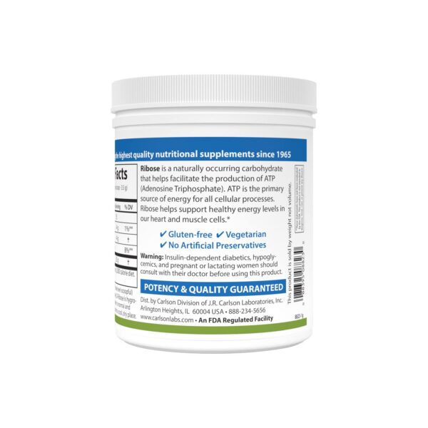 detalle etiqueta carlson d-ribosa no gmo