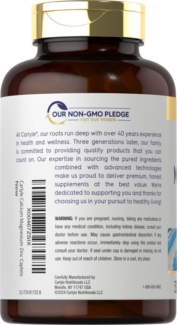 Detalle de etiqueta Carlyle caplets recubiertos