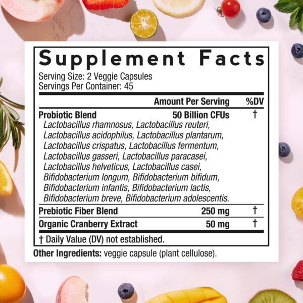 Detalle etiqueta Doctor's Recipes probiótico mujeres