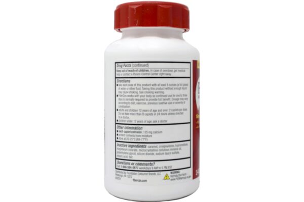 Detalle etiqueta Fibercon fibra capletas