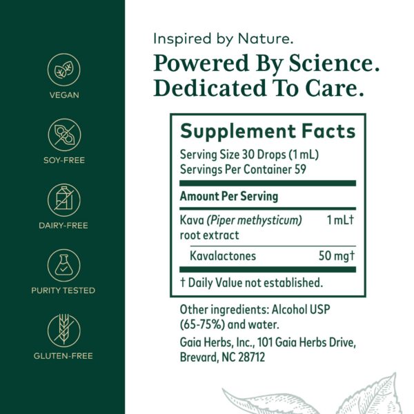 Version 1.0.0 Detalle etiqueta Gaia Herbs Pro Kava