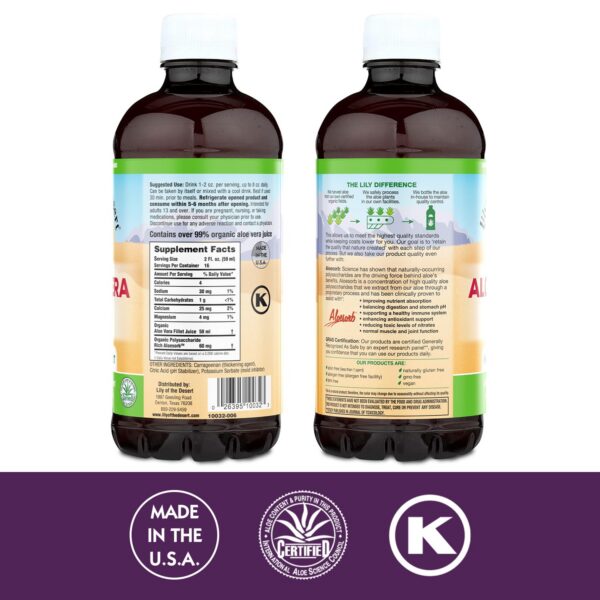 Detalle etiqueta gel aloe vera Lily Of The Desert