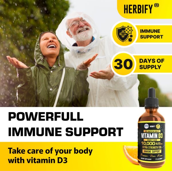 Version 1.0.0 Detalle etiqueta gotas vitamina D3 HERBIFY fabricante USA