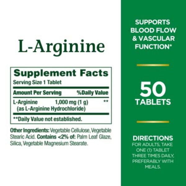 Detalle de la etiqueta L-Arginina 1000 mg