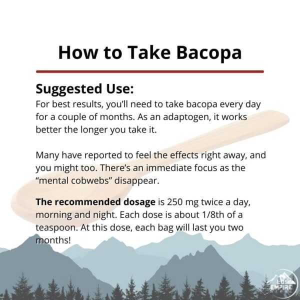 Detalle etiqueta Lost Empire Herbs Bacopa polvo orgánico